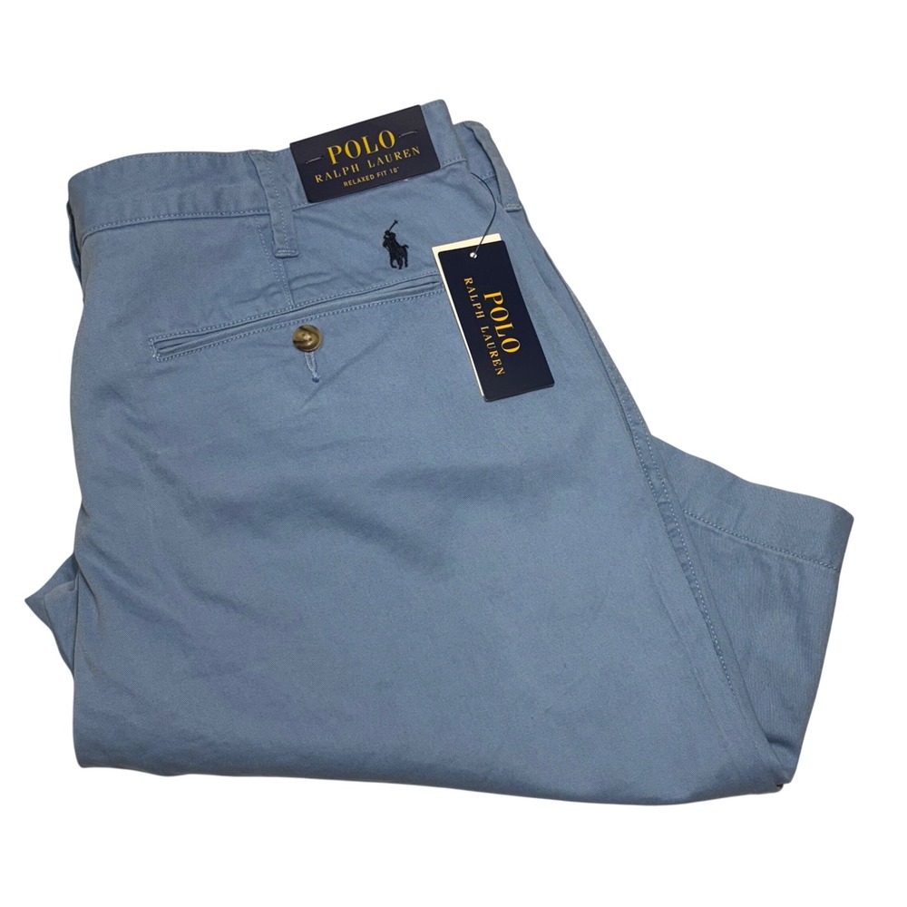 NEW Polo Ralph Lauren Shorts Mens 38 Blue Relaxed Fit 10" Chino Summer Preppy